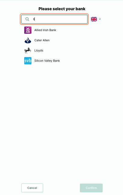 confirm the bank