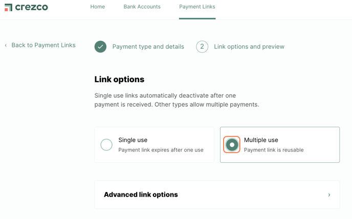 link options